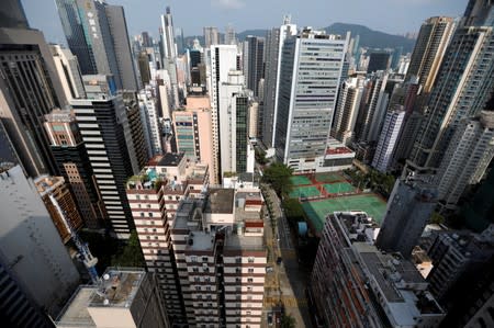 General view of buildings at Wan Chai neighborhood in Hong Kong