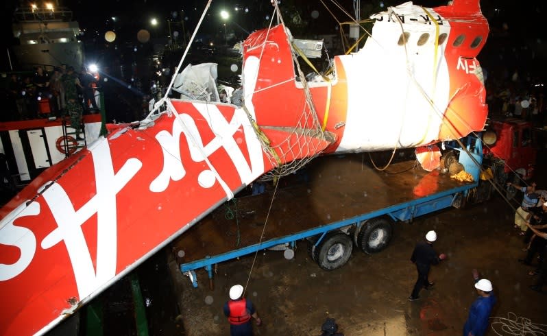 Indonesia cites faulty component, crew response in AirAsia crash. Picture:AP Photo.