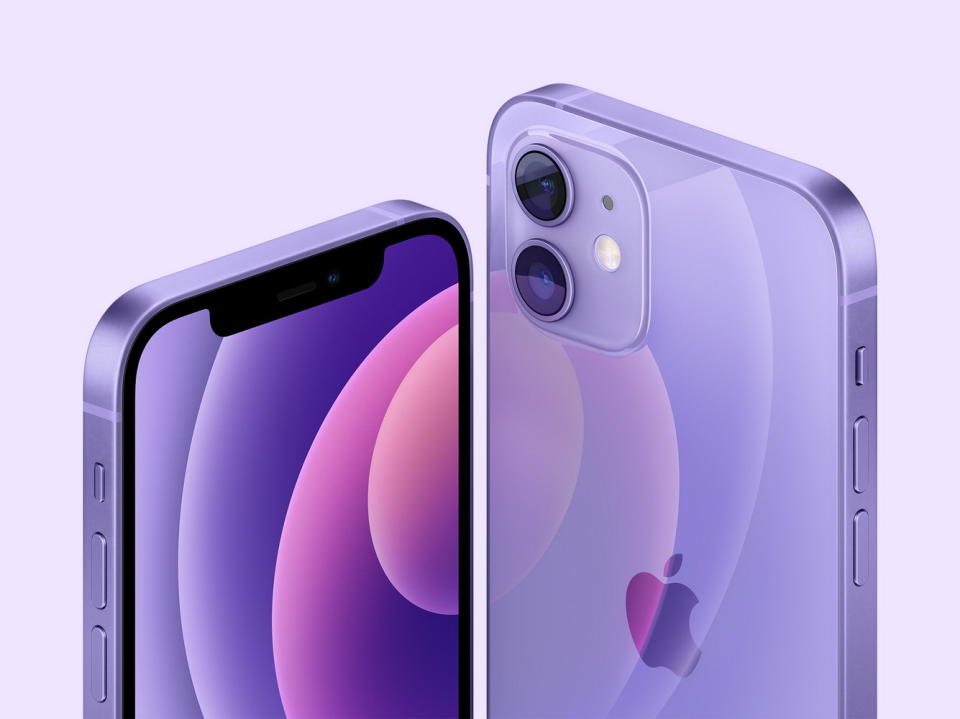 圖／Apple 今天發表了紫色外觀的 iPhone 12 與 iPhone 12 mini。