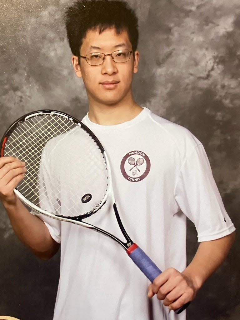 Patrick Dai on high school tennis team.