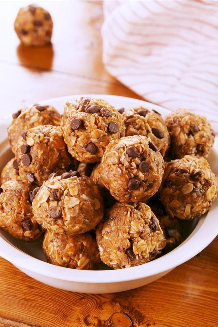 <p>It's basically a healthy Reese's, and we're obsessed.</p><p>Get the recipe from <a href="https://www.delish.com/cooking/recipe-ideas/a25416301/protein-balls-recipe/" rel="nofollow noopener" target="_blank" data-ylk="slk:Delish;elm:context_link;itc:0" class="link ">Delish</a>.</p>
