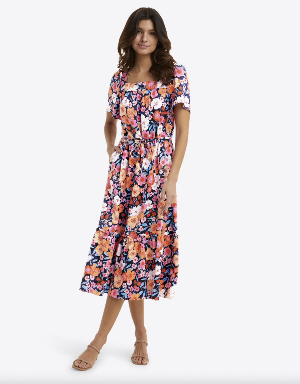 Draper James Maren Midi Dress in Wildflower Bouquet