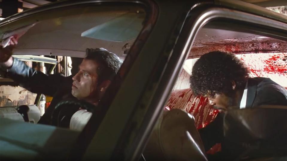 John Travolta and Samuel L. Jackson in Pulp Fiction.