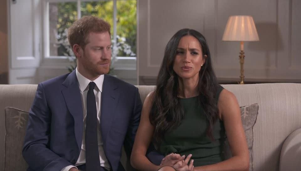 Prince Harry got down on one knee as the couple were roasting a chicken at their Kensington Palace cottage. Photo: BBC