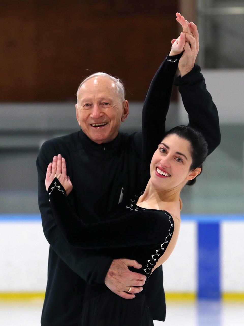 Richard Veron and his ice dancing partner Jaclyn Klein Walker dance on the ice rink at the Harvey School in Katonah Dec. 1, 2023. Veron, who is 88 years old and from White Plains, is a speed skater and ice dancer.