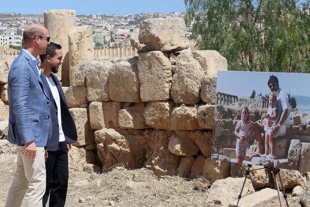 <p>RAAD ADAYLEH/AFP via Getty Images</p> Prince William and Crown Prince Hussein