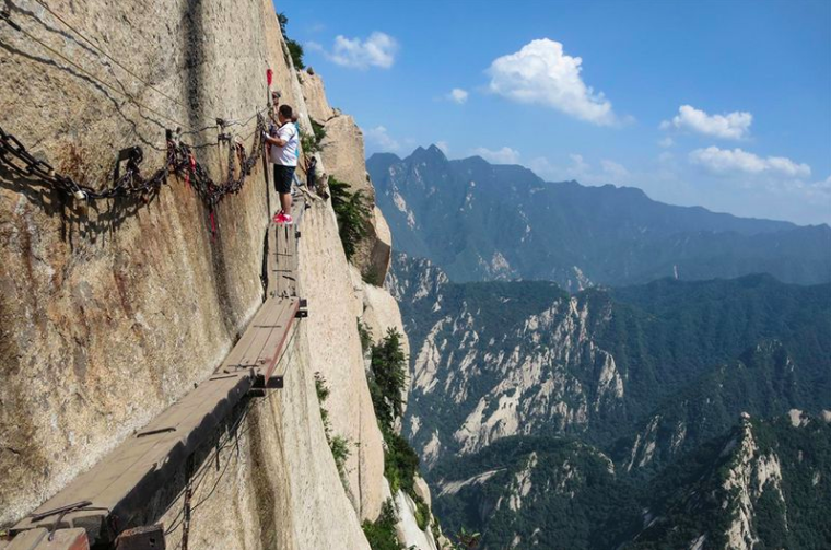 Traversing The Mount Hua Plank Walk, Huayin, China