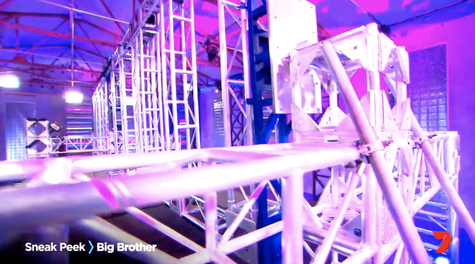 A glimpse inside the brand new Big Brother house - complete with a Ninja Warrior-style obstacle course. Photo: Channel 7.