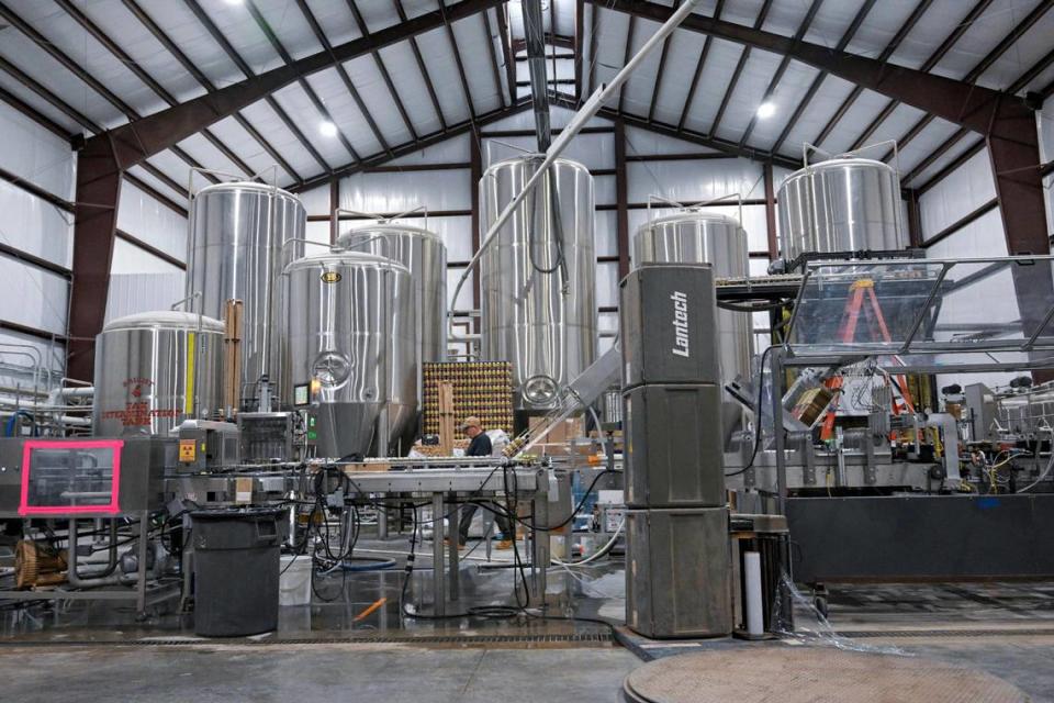Unlike most other rural Kansas breweries, Kansas Territory Brewing Co. is super-focused on distribution — brewing the beer and shipping it out to liquor stores and bars. “The goal would be to be the biggest brewery in Kansas,” said owner Brad Portenier.