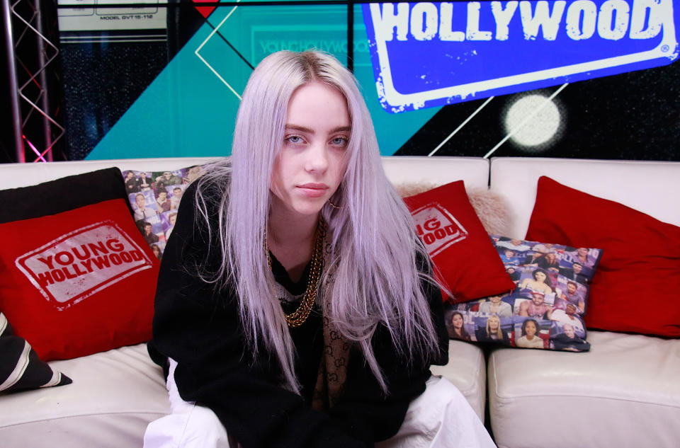 LOS ANGELES, CA - September 27: (EXCLUSIVE COVERAGE) Billie Eilish visits the Young Hollywood Studio on September 27, 2017 in Los Angeles, California. (Photo by Mary Clavering/Young Hollywood/Getty Images)