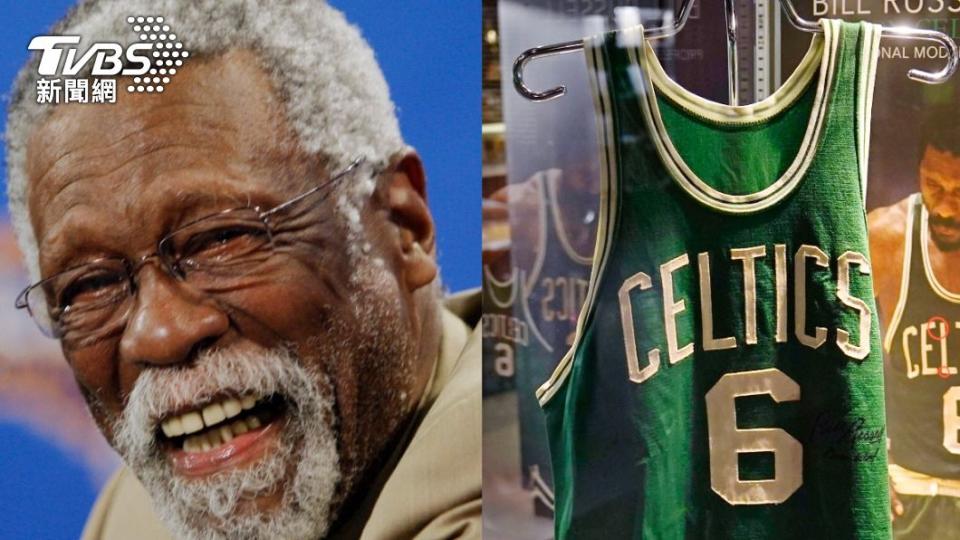 美國職籃（NBA）今（12）日宣布，聯盟30隻球隊將全面退休羅素（Bill Russell）的「6號球衣」。（圖／達志影像美聯社）