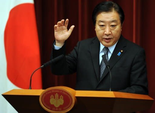 Japanese Prime Minister Yoshihiko Noda answers a question during his press conference at his official residence in Tokyo, March 2012. Japan's plan to restart two offline nuclear reactors came under fire from media and environmental groups amid doubts over the safety of atomic power after the Fukushima accident