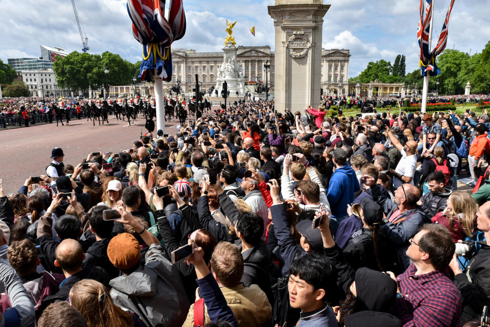 Trooping the Colour parade to mark the Queen's official birthday. (Photo credit should read Matthew Chattle / Barcroft Media / Barcroft Media via Getty Images)