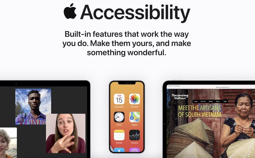 Apple has made accessibility a key part of its software and devices. — Screenshot of Apple website