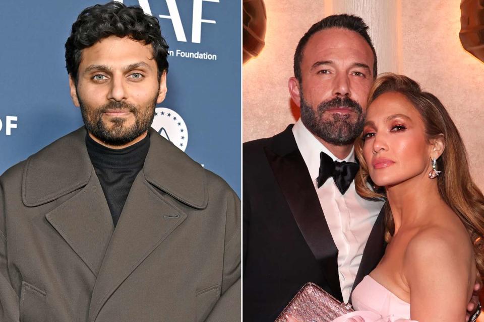 <p>Jon Kopaloff/Getty; Christopher Polk/Golden Globes 2024 via Getty</p> Jay Shetty (left), Ben Affleck and Jennifer Lopez