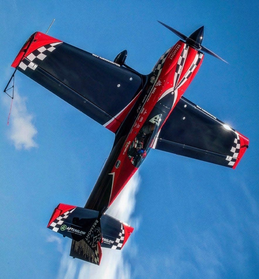 Aerobatic pilot Rob Holland is set to perform in the Thunder Over New Hampshire Air Show at Pease Air National Guard Base in Portsmouth Sept. 9-10, 2023, as well as special performances over the Hampton Beach Seafood Festival on the same dates.