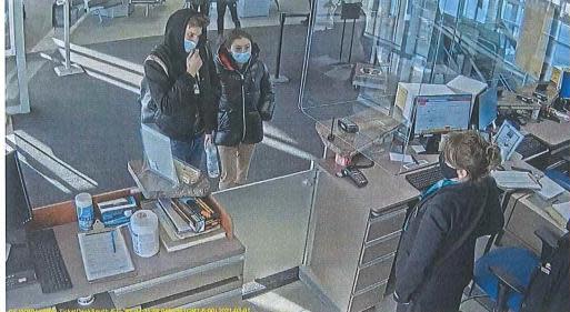 Oliver Karafa and Lucy Li pictured on March 1, 2021 at the Dorval Train Station in Quebec, two days after the shooting.