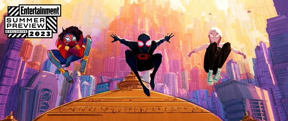 Pavitr Prabhakar, Miles Morales, and Gwen Stacy suit up for 'Spider-Man: Across the Spider-Verse'