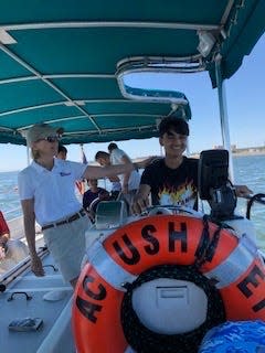 Kathy Frey and Massi Sedaqat during the boat ride.