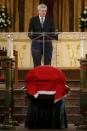 Canada's Prime Minister Stephen Harper speaks at the state funeral for former finance minister Jim Flaherty in Toronto, April 16, 2014. REUTERS/Mark Blinch (CANADA - Tags: POLITICS OBITUARY)