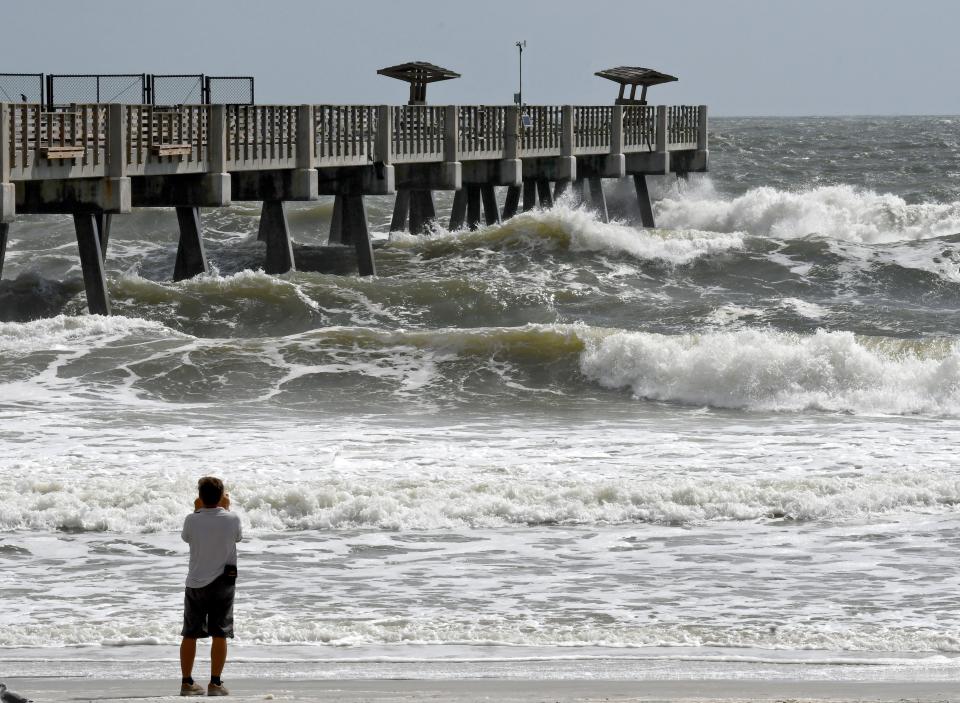 Beach visitors and residents made preparations in advance of Hurricane Dorian in 2019.