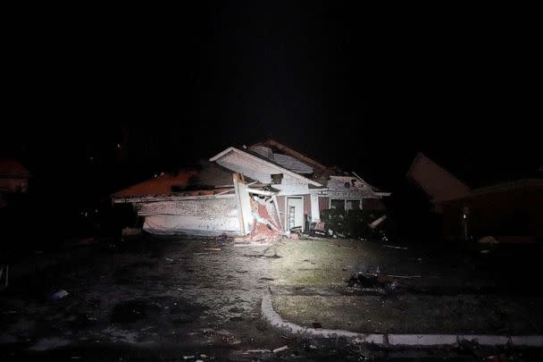 PHOTO: A home that was destroyed by a tornado is seen in Norman, Okla, Feb. 27, 2023. (Nick Oxford/Reuters)