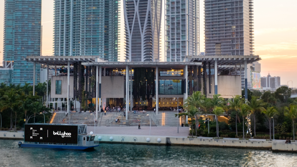 Pérez Art Museum Miami is celebrating the launch of PAMMTV by displaying its video art and short films on a floating screen Thursday evening.