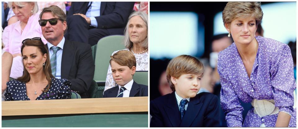 Kate Middleton, Prince George, Prince William and Princess Diana Wimbledon.