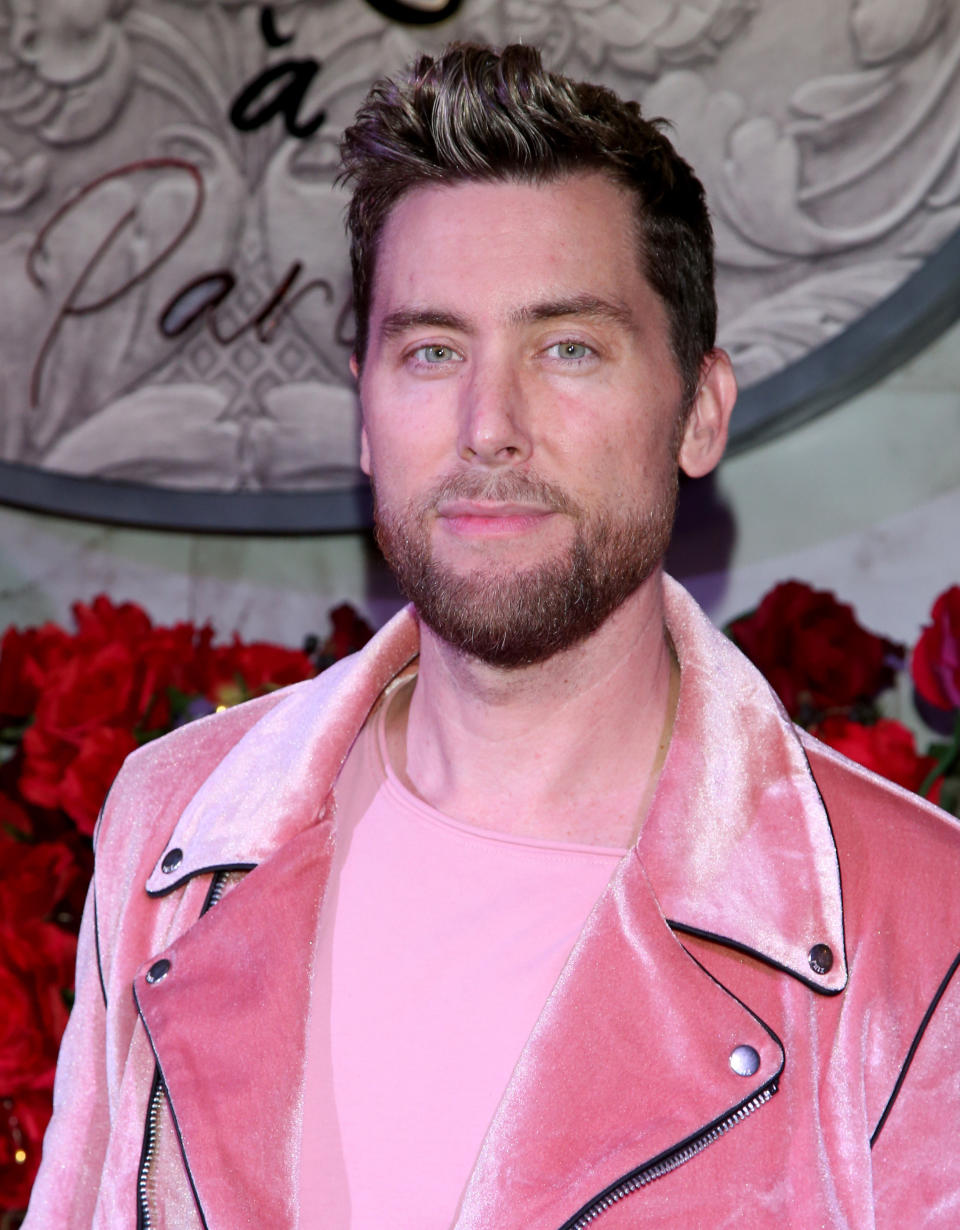 Lance Bass arrives at the Vanderpump à Paris at Paris Las Vegas opening event on April 21, 2022