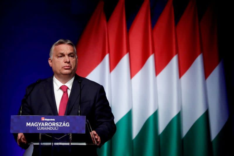 FILE PHOTO: Hungarian PM Orban attends a business conference in Budapest