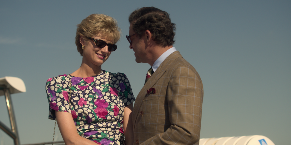 Elizabeth Debicki as Diana in The Crown (left) and Dominic West as the then-Prince Charles (right) (Netflix)