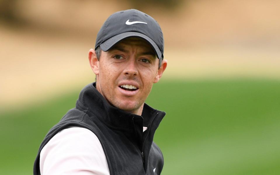 Rory McIlroy of Northern Ireland look son from the range during the third round of the Zozo Championship @ Sherwood on October 24, 2020 in Thousand Oaks, California. - GETTY IMAGES