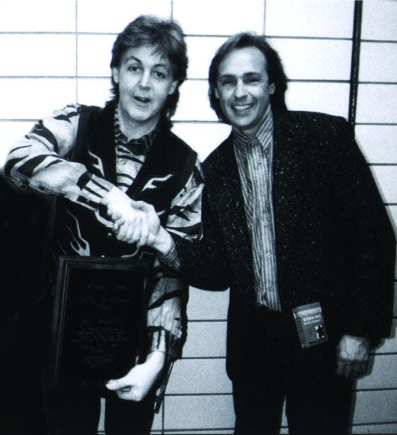 A photo from "Behind The Stage Door," a book about Sewickley area concert promoter Rich Engler, shown here with Paul McCartney.