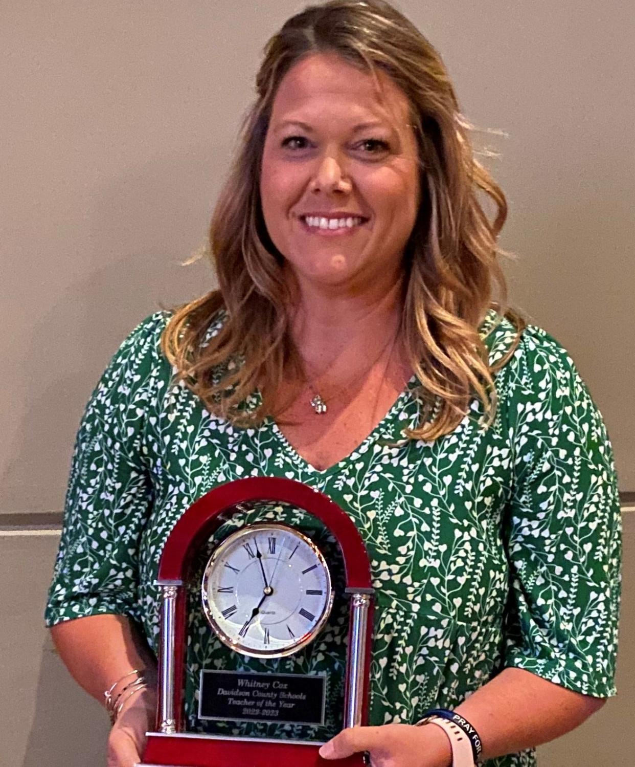 Whitney Cox, second grade teacher at Denton Elementary School, was named Davidson County Schools 2022 Teacher of the Year.
