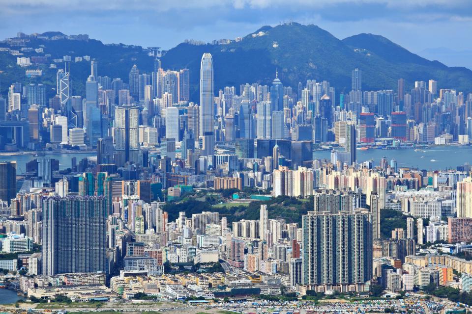 Hong Kong crowded building