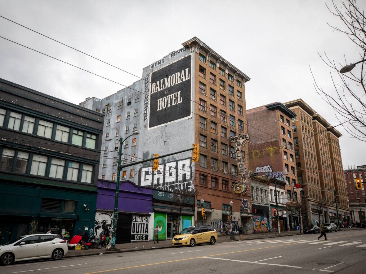 The idea was to use the Balmoral Hotel building as social housing, however it has continued to deteriorate over the last five years. (Ben Nelms/CBC - image credit)