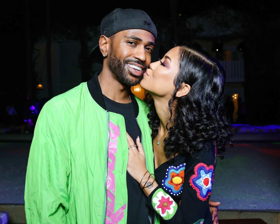 Big Sean and Jhene Aiko at the Moschino Takes Miami party during the week of Art Basel with specialty drinks by Tequila Don Julio