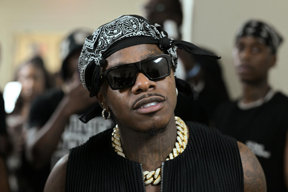 DaBaby wearing black bandana