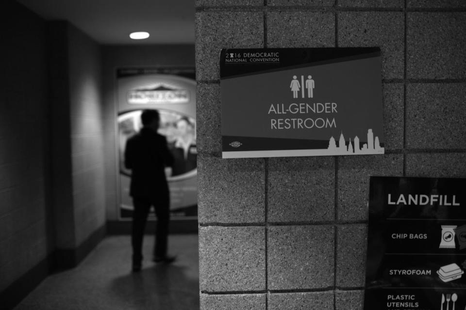 <p>‘All-Gender’ restroom at the DNC in Philadelphia, PA. on July 27, 2016. (Photo: Khue Bui for Yahoo News)</p>