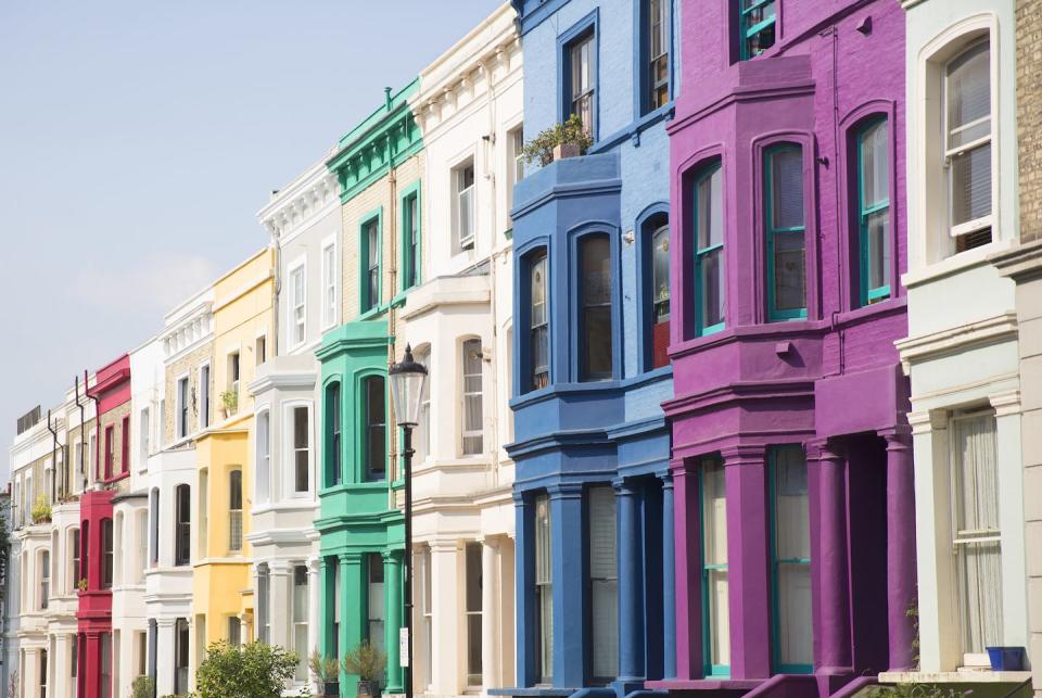 <p>A little rainbow action on these Notting Hill homes.</p>