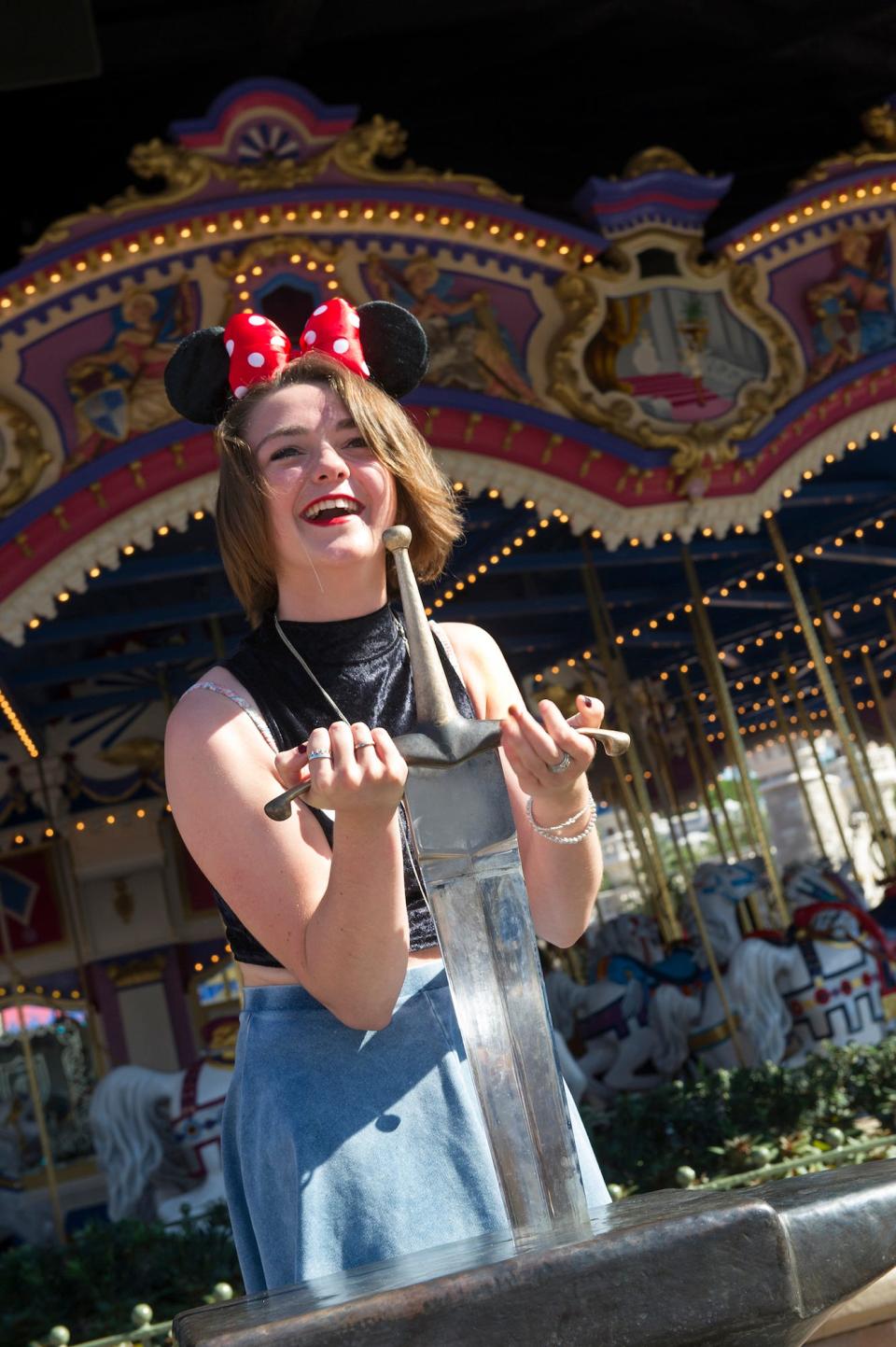 Maisie Williams visits Disney World on August 29, 2013.