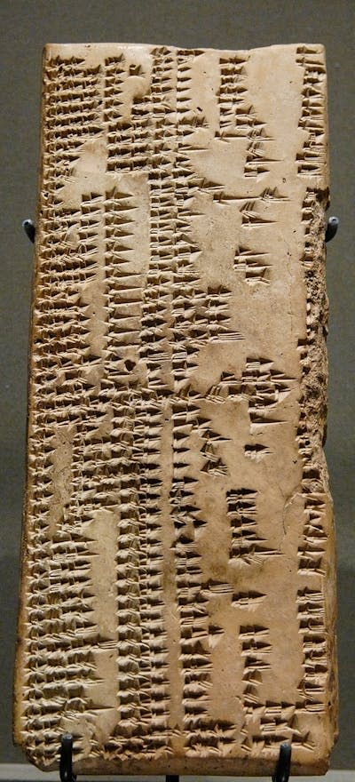 Lexicón de arcilla sumerio-acadio.