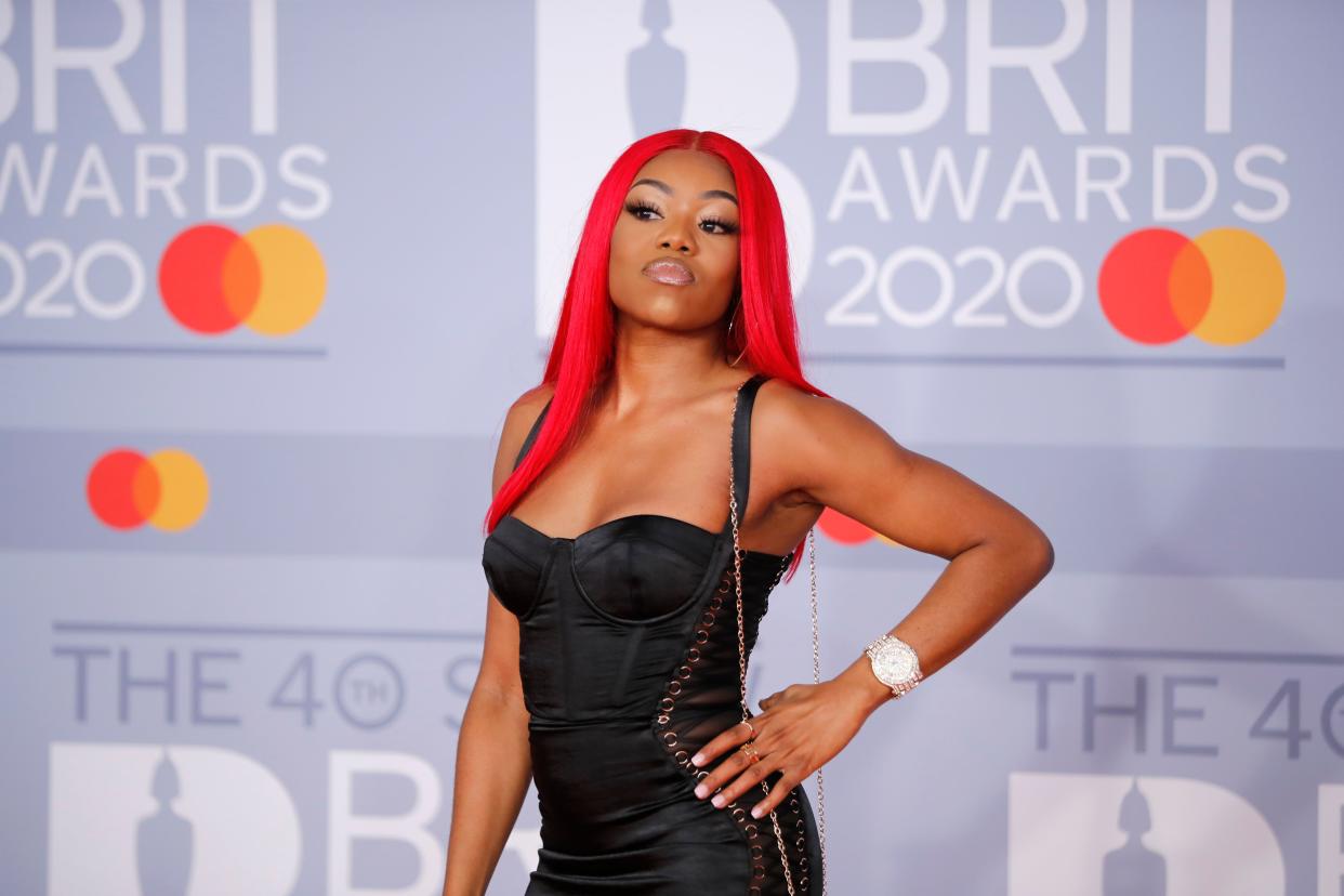 British rapper Lady Leshurr poses on the red carpet on arrival for the BRIT Awards 2020 in London on February 18, 2020. (Photo by Tolga Akmen / AFP via Getty Images)