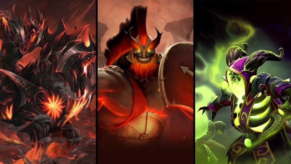 Composite image of Dota 2 heroes Chaos Knight, Mars, and Pugna. (Photos: Valve Software)