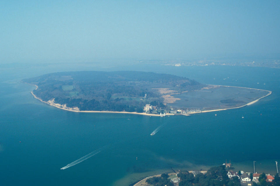 Aerial Brownsea Island Dorset England UK