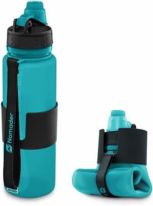 A water bottle that's collapsible, refillable, and leakproof