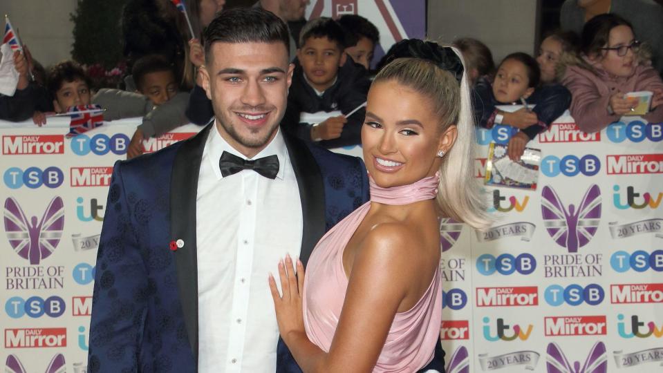 Tommy Fury and Molly-Mae Hague on the red carpet at The Daily Mirror Pride of Britain Awards, in partnership with TSB, at the Grosvenor House Hotel, Park Lane. (Photo by Keith Mayhew / SOPA Images/Sipa USA)