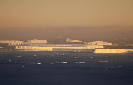 Ice blocks are seen floating in the Weddell Sea near the Argentine Base Marambio in the Antarctic Peninsula March 8, 2008. REUTERS/Enrique Marcarian/Files