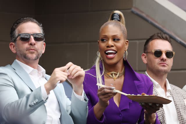 <p>Al Bello/Getty</p> Laverne Cox at the 2023 US Open men's final