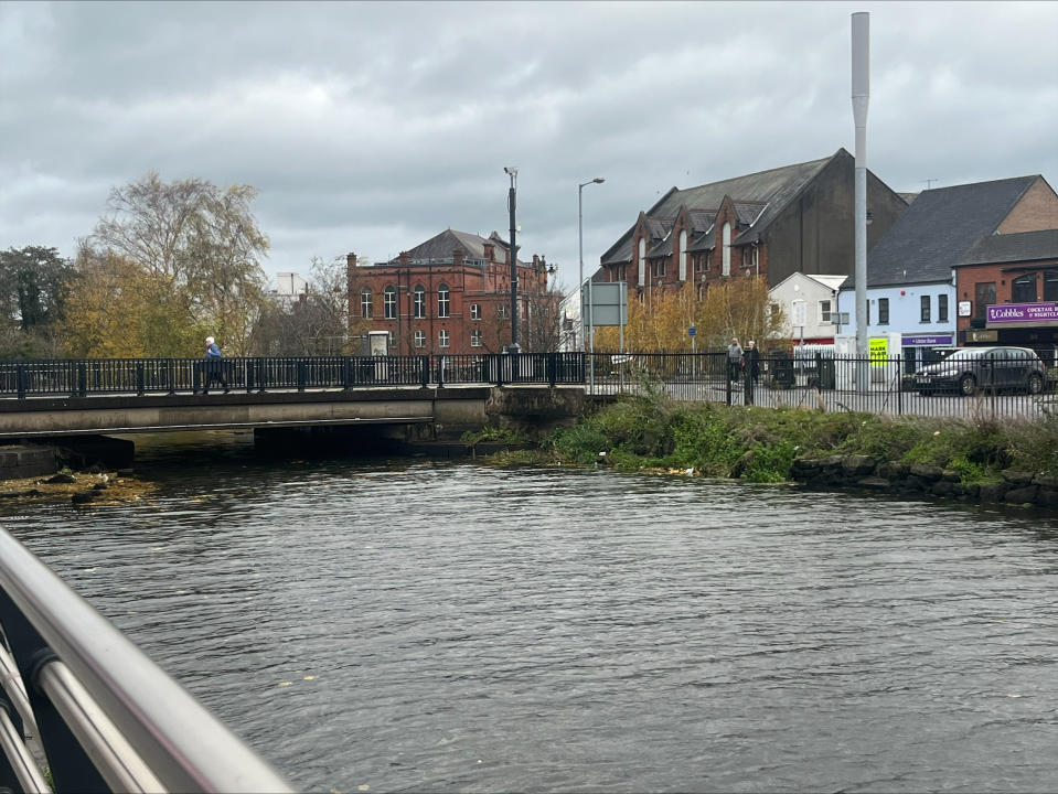 The canal in Newry was showing persistently high water levels following severe flooding in recent weeks (Claudia Savage/PA)